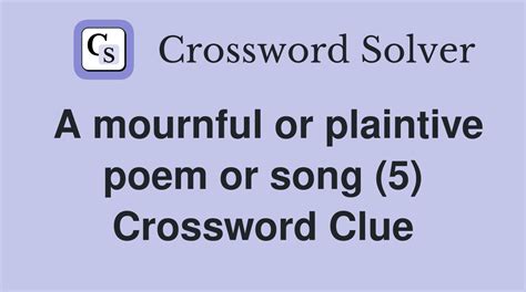 mournful crossword